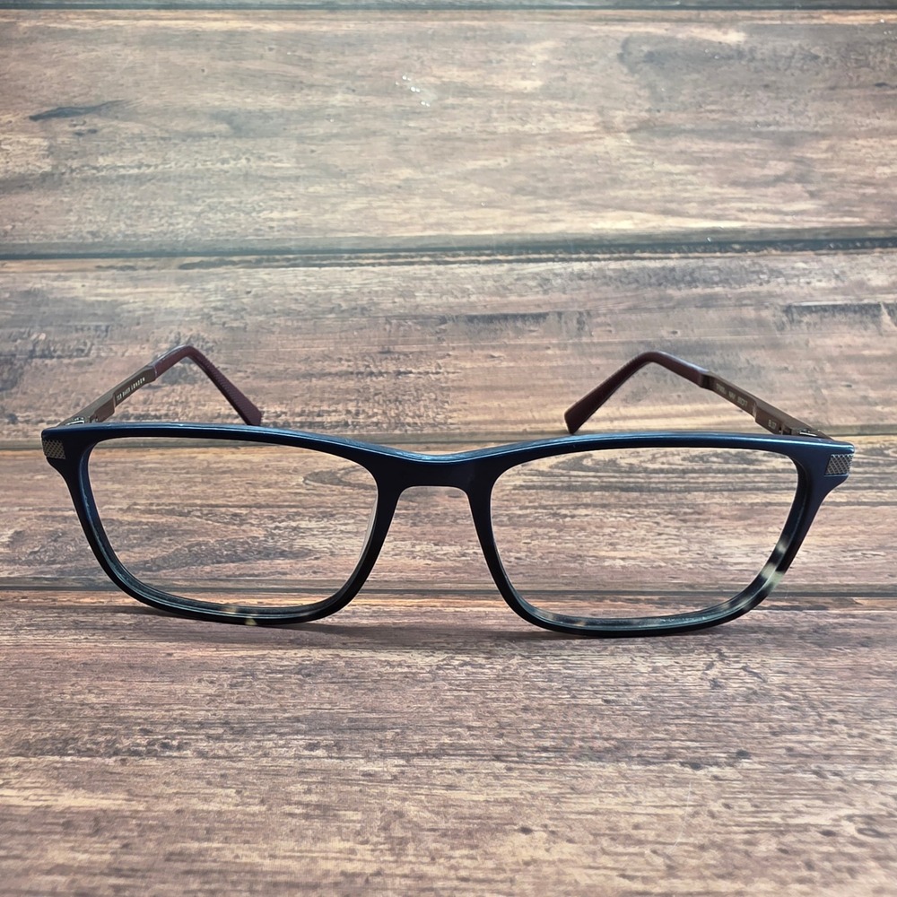 Ted Baker London TFM005 NAV Navy Tortoise Rectangular Eyeglasses Frame 55-17-140